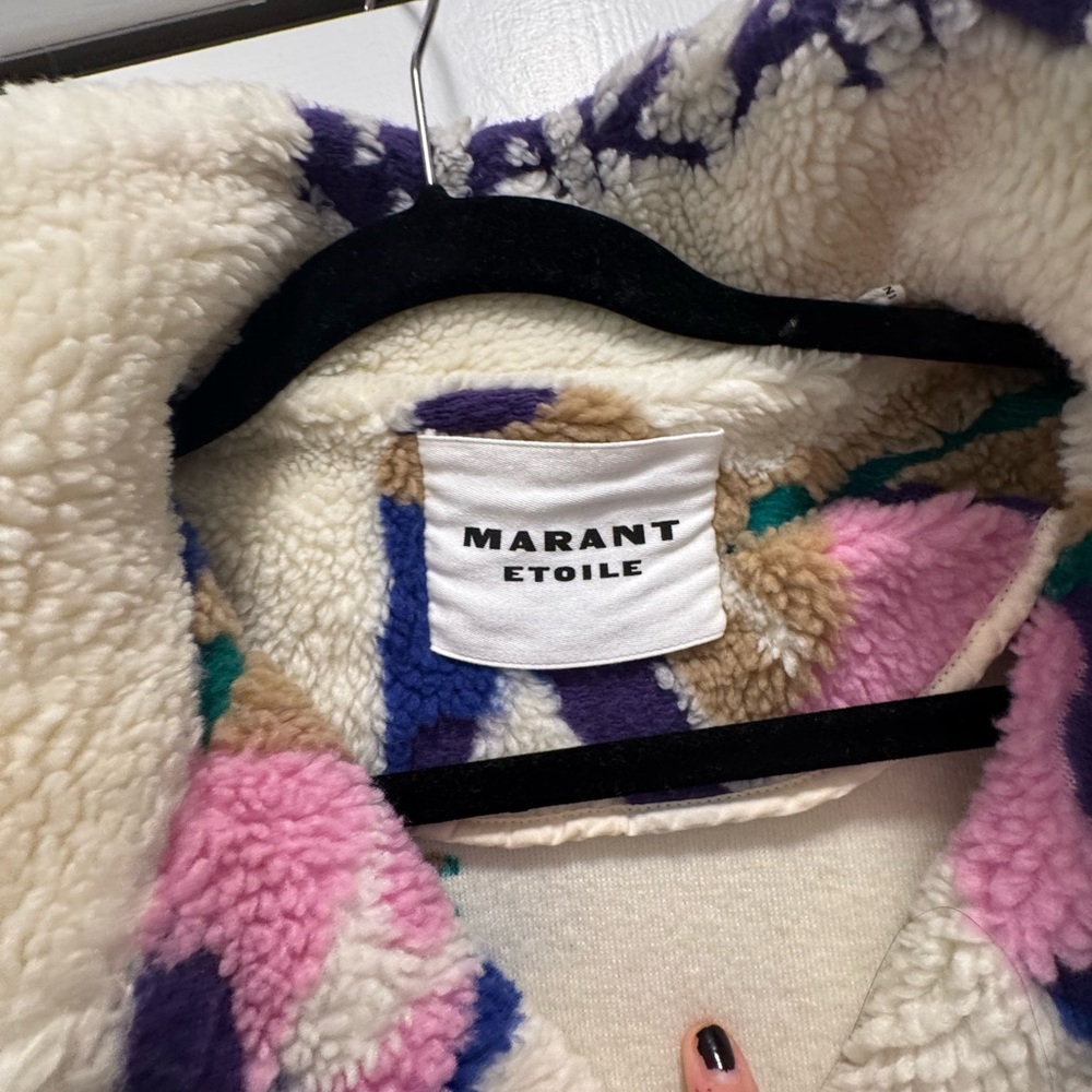 Stylish Cream Patterned Teddy Jacket - image 3